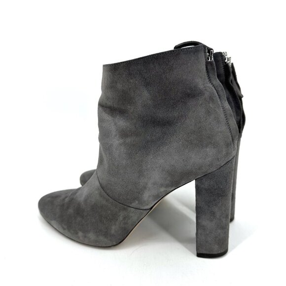 J.Crew Adele High Heeled Grey Suede Ankle Boots Booties Size 8 - Picture 2 of 10
